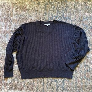 IRO Tamivia wool crop ribbed gray sweater